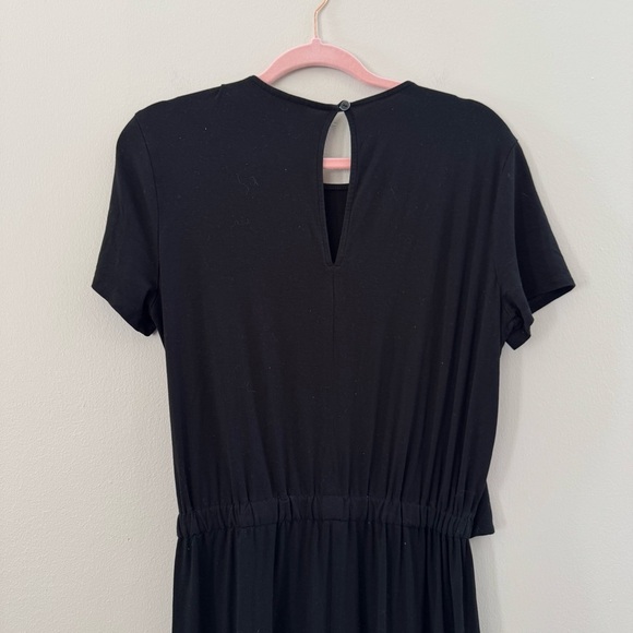 J Jill Wearever Black Side Tie Romper Wide Leg Short Sleeve Small - Picture 4 of 7